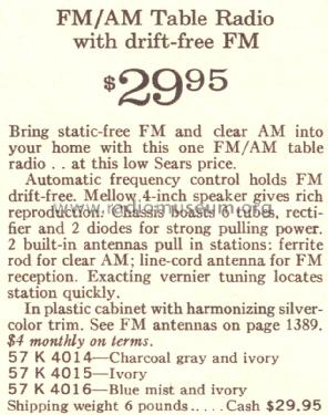 Silvertone 4014 Ch= 132.77301 Order=57K 4014; Sears, Roebuck & Co. (ID = 1689392) Radio