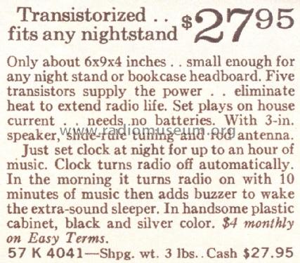 Silvertone 4041 Order=57K 4041; Sears, Roebuck & Co. (ID = 1689097) Radio