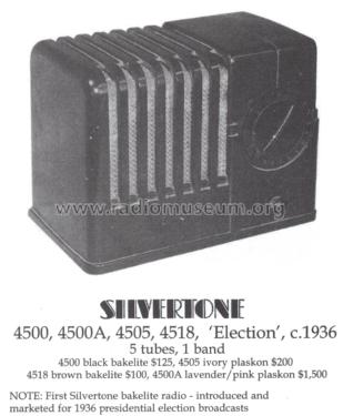 Silvertone 4500 Streamliner Order= 57F 4500, Ch= 101.393; Sears, Roebuck & Co. (ID = 1473290) Radio