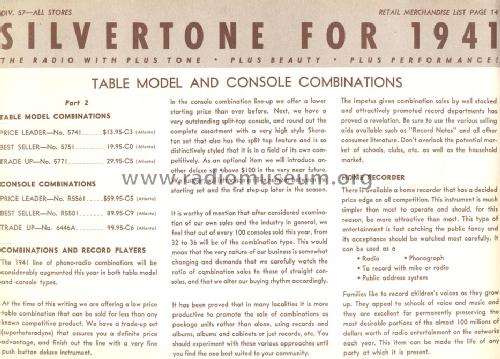 Silvertone Order= 57F 5771 Ch= 109.358; Sears, Roebuck & Co. (ID = 1290725) Radio