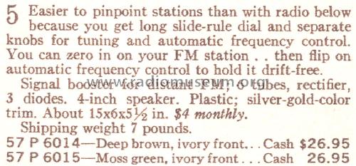 Silvertone 6014 Ch= 132.91801 Order=57P 6014; Sears, Roebuck & Co. (ID = 1700226) Radio