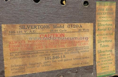 Silvertone 6120A Ch= 101.546-1A; Sears, Roebuck & Co. (ID = 1482288) Radio