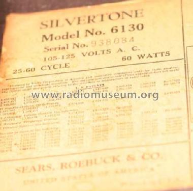 Silvertone 6130 Ch= 101.577; Sears, Roebuck & Co. (ID = 378193) Radio