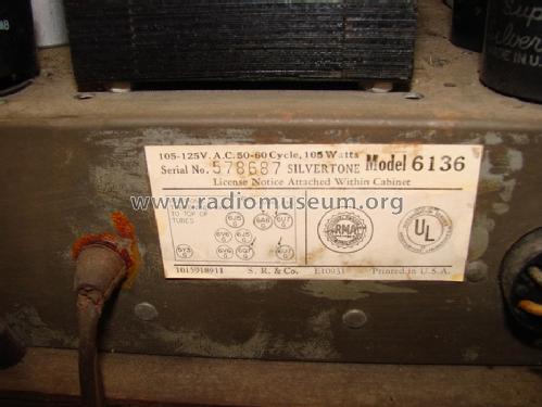 Silvertone 6136 Ch= 101.511; Sears, Roebuck & Co. (ID = 1585099) Radio