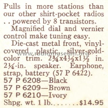 Silvertone 6210 Ch= 132.91301 Order=57P 6210; Sears, Roebuck & Co. (ID = 1697021) Radio