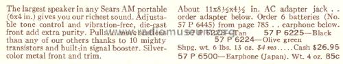 Silvertone 6225 Ch= 528.63131 Order=57P 6225; Sears, Roebuck & Co. (ID = 1696703) Radio