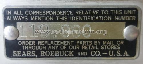 Silvertone 6327 Ch= 110.990; Sears, Roebuck & Co. (ID = 2264497) Radio