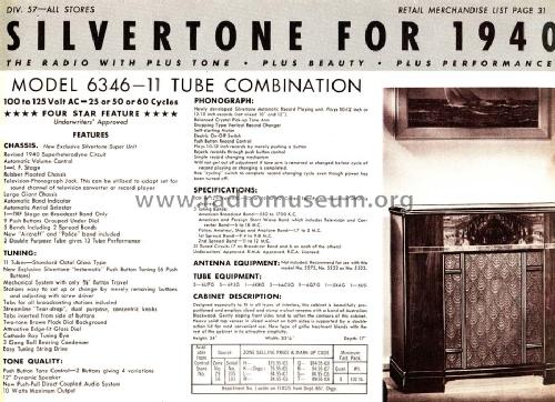 Silvertone Order= 57DM 6346 Ch= 101.584 to ; Sears, Roebuck & Co. (ID = 1293437) Radio