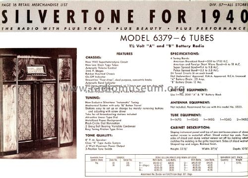Silvertone Order= 57DM 6379 Ch= 101.579; Sears, Roebuck & Co. (ID = 1292453) Radio