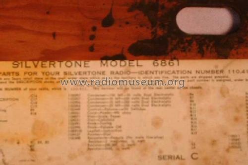 Silvertone 6861 Ch= 110.412; Sears, Roebuck & Co. (ID = 289151) Radio
