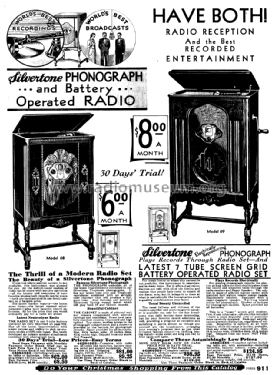 Silvertone 69 with Phonograph Order= 46DM 4984 or 4985; Sears, Roebuck & Co. (ID = 1258707) Radio