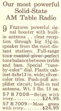 Silvertone 7009 Ch= 132.22201 Order= 57B 7009; Sears, Roebuck & Co. (ID = 1708180) Radio