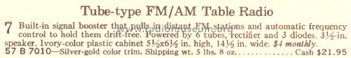 Silvertone 7010 Ch= 132.90601 Order= 57B 7010; Sears, Roebuck & Co. (ID = 1707793) Radio