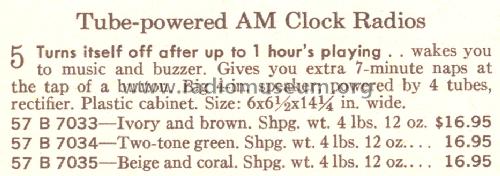 Silvertone 7033 Ch= 528.63600 Order= 57B 7033; Sears, Roebuck & Co. (ID = 1710895) Radio