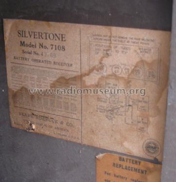 Silvertone 7108 Ch= 101.648; Sears, Roebuck & Co. (ID = 894510) Radio