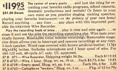 Silvertone 71 Order=57D 071; Sears, Roebuck & Co. (ID = 1621146) R-Player