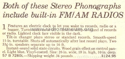 Silvertone 7280 Order= 57B 7280L; Sears, Roebuck & Co. (ID = 1714537) Radio