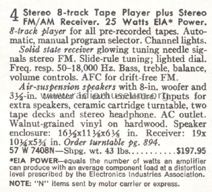 Silvertone 7408 Order=57W 7408N; Sears, Roebuck & Co. (ID = 1734736) Radio