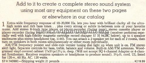 Silvertone 74098 Order= 57H 74098C; Sears, Roebuck & Co. (ID = 1736939) Radio