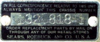 Silvertone 8003 Ch= 132.818-1; Sears, Roebuck & Co. (ID = 407938) Radio
