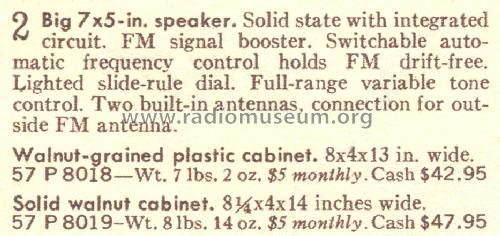 Silvertone 8018 Ch= 132.40501 Order= 57P 8018; Sears, Roebuck & Co. (ID = 1715293) Radio