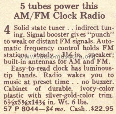 Silvertone 8044 Order= 57P 8044; Sears, Roebuck & Co. (ID = 1718955) Radio