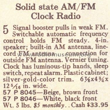 Silvertone 8045 Order= 57P 8045; Sears, Roebuck & Co. (ID = 1718961) Radio