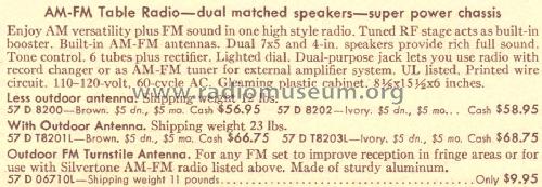 Silvertone 8200 Ch= 132.43200 Order=57D 8200; Sears, Roebuck & Co. (ID = 1631021) Radio