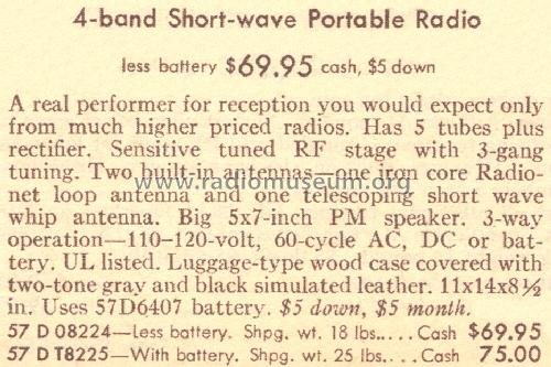 Silvertone 8224 Order=57D 08224; Sears, Roebuck & Co. (ID = 1636875) Radio