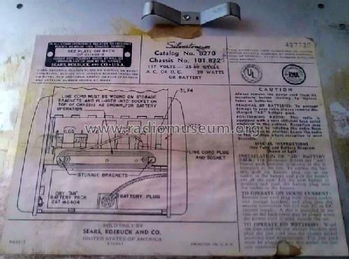 Silvertone 8270 Ch= 101.822; Sears, Roebuck & Co. (ID = 1288840) Radio