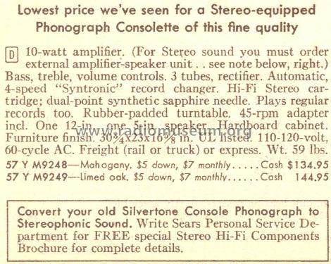 Silvertone 9248 Ch= 528.59110 Order=57Y M9248; Sears, Roebuck & Co. (ID = 1670978) Enrég.-R