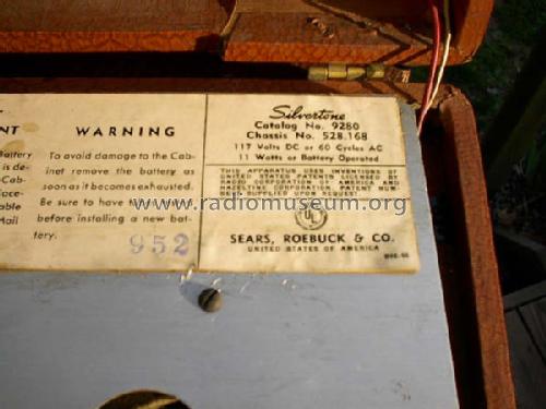 Silvertone 9280 Ch= 528.168; Sears, Roebuck & Co. (ID = 378290) Radio