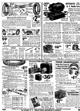 Silvertone Accessories, WLS Head Phones 57E4910 Catalogs #160 - #183, #199; Sears, Roebuck & Co. (ID = 1271545) Power-S