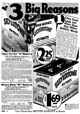 Silvertone Batteries and Storage Batteries ; Sears, Roebuck & Co. (ID = 1264534) Strom-V