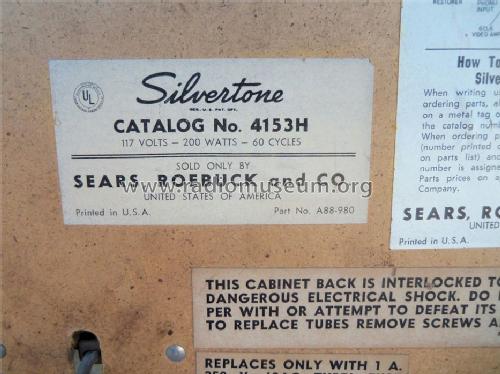 Silvertone Catalog Nr. 4153H; Sears, Roebuck & Co. (ID = 1334516) Televisión