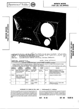 Silvertone Meteor 7001 Ch= 132.39400; Sears, Roebuck & Co. (ID = 1299605) Radio