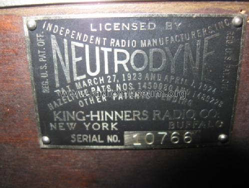 Silvertone Neutrodyne King manuf.; Sears, Roebuck & Co. (ID = 861304) Radio