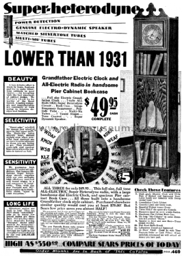 Silvertone Grandfather Clock Radio Order= 57HM 1485; Sears, Roebuck & Co. (ID = 1260634) Radio
