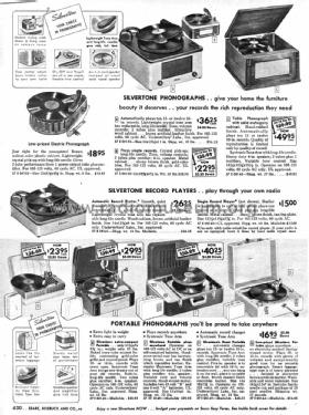 Silvertone Phonograph Catalog #160, #161, #165, #178, #181, #183, etc.; Sears, Roebuck & Co. (ID = 1321140) Aliment.