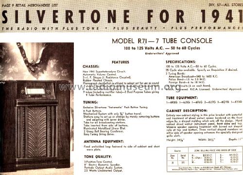 Silvertone R71 Ch= 101.612; Sears, Roebuck & Co. (ID = 1289601) Radio