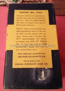 Silvertone - Radio B Battery - Super Heavy Duty 45 Volts 5095; Sears, Roebuck & Co. (ID = 1727565) Power-S