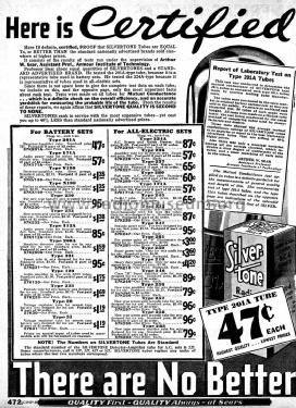 Silvertone Radio Tubes Catalogs #160 - #183, etc.; Sears, Roebuck & Co. (ID = 1263118) Fuente-Al