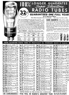 Silvertone Radio Tubes Catalogs #160 - #183, etc.; Sears, Roebuck & Co. (ID = 1274550) Power-S