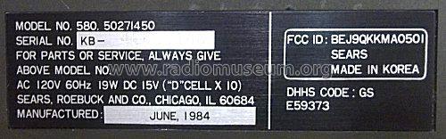 Silvertone SR 3000 Ch= 580.50271450; Sears, Roebuck & Co. (ID = 1191853) TV Radio