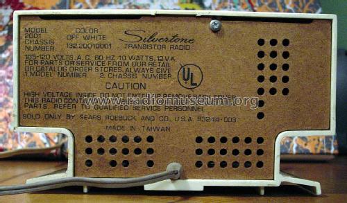 Silvertone Transistor Radio 2001 Ch= 132.20010001 Order= 57H 2001; Sears, Roebuck & Co. (ID = 1239118) Radio