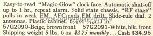 Silvertone Transistor Radio 2090 Beige Ch= 132.43001 Order= 57H 2090; Sears, Roebuck & Co. (ID = 1676048) Radio