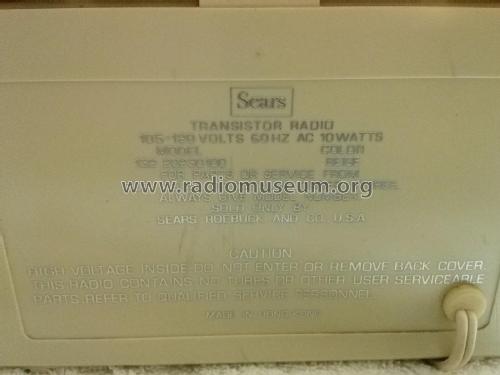 Transistor Radio 132.20230100; Sears, Roebuck & Co. (ID = 2294848) Radio