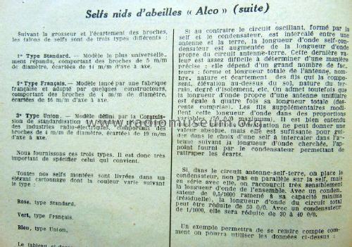 Alco Selfs nid d'abeille - Steckspulen Standard, Francais, Union; Alco-Radio, André (ID = 1871425) Radio part