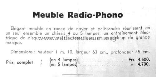 Meuble Radio-Phono ; Secterodyne, E. (ID = 2067407) Radio