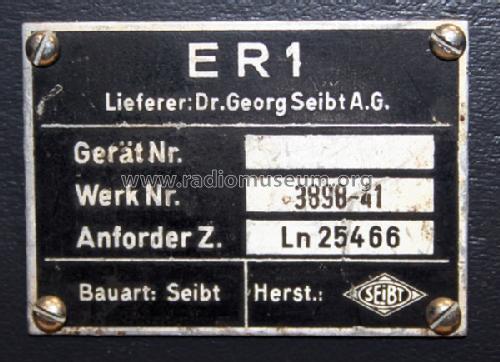 Allwellenempfänger ER1; Seibt, Dr. Georg (ID = 447217) Radio